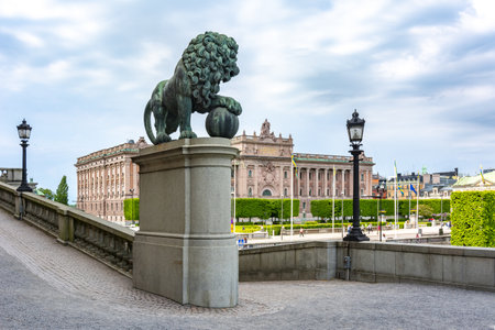 Parliament house (Riksdag) in Stockholm, Swedenのeditorial素材