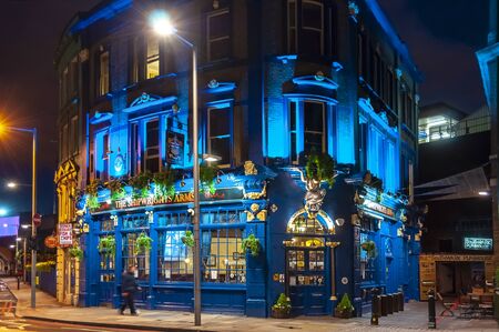 London, UK - April 2018: The Shipwrights Arms pub in London at nightの写真素材
