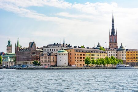 Old town (Gamla Stan) cityscape, Stockholm, Swedenの写真素材