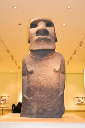 Moai statue in British museum, London, UKのeditorial素材
