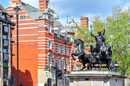 London, UK - May 2018: Boadicea (Victory) monument in city of Westminsterのeditorial素材