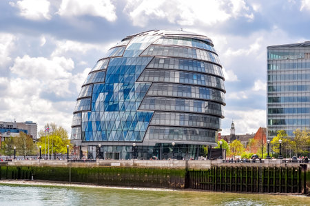 London, UK - April 2018: City Hall building in Londonのeditorial素材