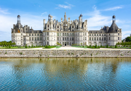 Chambord castle (chateau Chambord) in Loire valley, Franceのeditorial素材