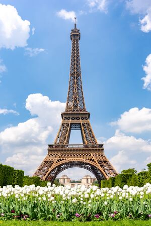 Eiffel Tower and Field of Mars, Paris, Franceの写真素材