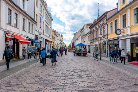 Shopping street in center of Potsdam, Germanyのeditorial素材