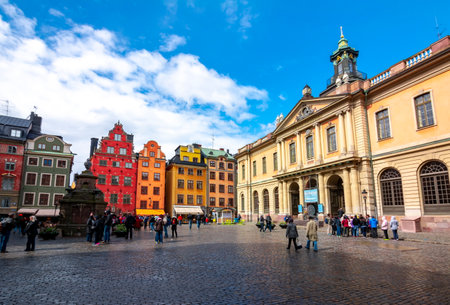 Stortorget square in Stockholm old town, Swedenのeditorial素材