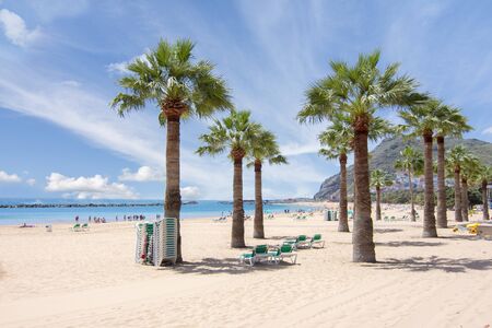 Teresitas beach near Santa Cruz, Tenerife, Canary islands, Spainの写真素材