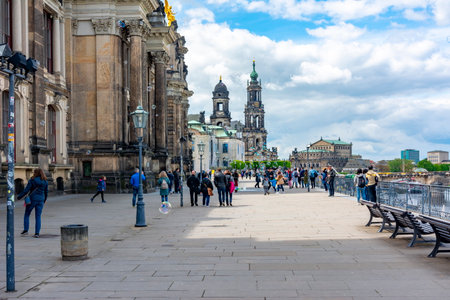 Bruhl's Terrace (Balcony of Europe) in Dresden, Germanyのeditorial素材