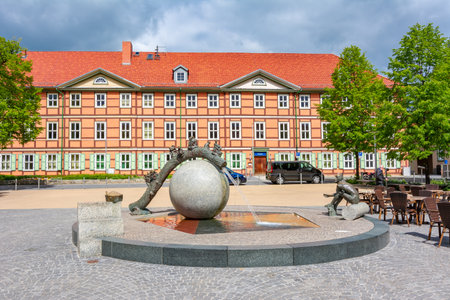 Wernigerode, Germany - May 2019: Streets of old town with half-timbered housesのeditorial素材