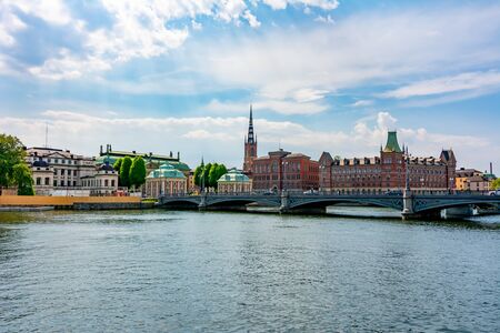 Riddarholm church and Stockholm cityscape, Swedenの写真素材
