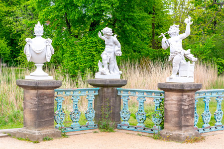 Berlin, Germany - May 2019: Statues in Charlottenburg gardenのeditorial素材
