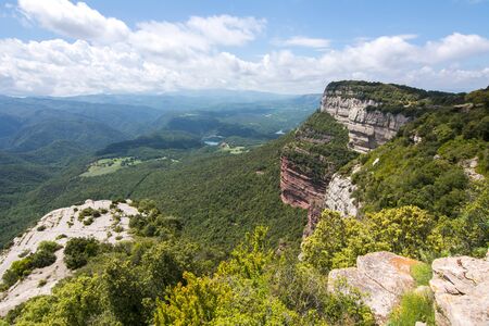 Catalonia mountain landscape seen from Tavertet village, Spainの写真素材