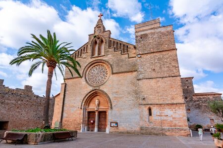 Alcudia Cathedral, Mallorca, Balearic islands, Spainの写真素材