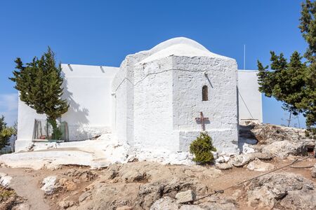 Upper church of Tsambika, Rhodes island, Greeceの写真素材