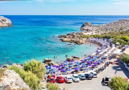 Ladiko beach on Rhodes island, Greeceの写真素材