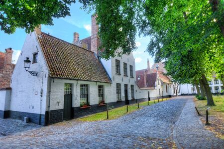 Beguinage (Begijnhof) of Bruges, Belgiumの写真素材