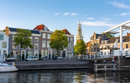 Haarlem canals and architecture, Netherlandsの写真素材