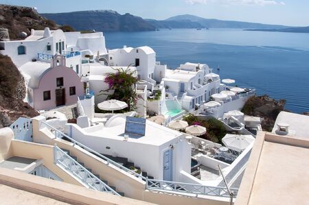 Oia village cityscape, Santorini (Thira), Greeceの写真素材