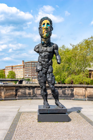 Monument in front of Bode museum on Museum island, Berlin, Germanyのeditorial素材