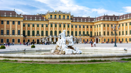 Schonbrunn palace and gardens in spring, Vienna, Austriaのeditorial素材