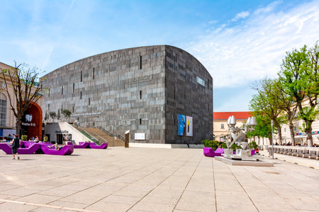 Mumok (Museum of Modern Art) museum in Vienna, Austriaのeditorial素材