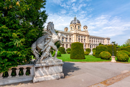Natural History Museum (Naturhistorisches museum) on Maria Theresa square (Maria-Theresien-Platz), Vienna, Austriaのeditorial素材