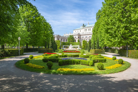 Volksgarten park in spring, Vienna, Austriaのeditorial素材