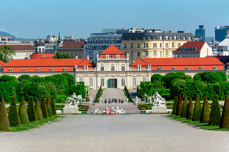 Lower Belvedere palace and gardens, Vienna, Austriaのeditorial素材