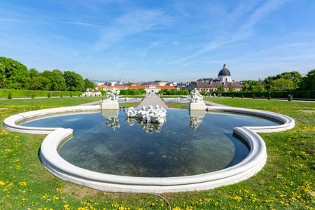 Vienna skyline from Belvedere hill, Austriaのeditorial素材