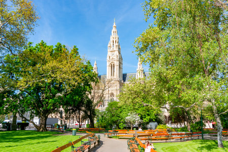 City Hall square in Vienna, Austriaのeditorial素材