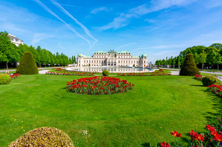 Upper Belvedere palace and gardens, Vienna, Austriaのeditorial素材