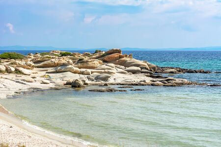 Karydi beach in Vourvourou, Sithonia peninsula, Chalkidiki, Greeceの写真素材