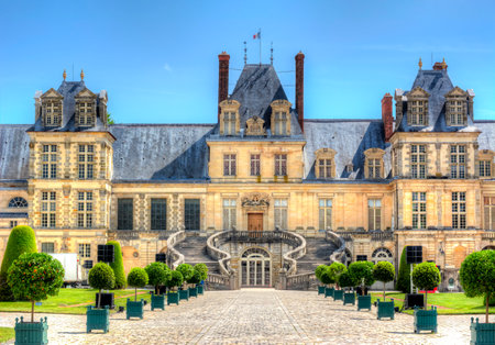 Fontainebleau palace (Chateau de Fontainebleau) in Franceのeditorial素材