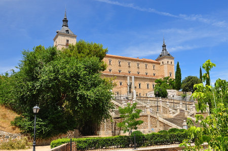Alcazar of Toledo in summer, Spainのeditorial素材