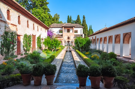 Generalife gardens at Alhambra, Granada, Spain
