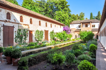 Generalife gardens at Alhambra, Granada, Spain