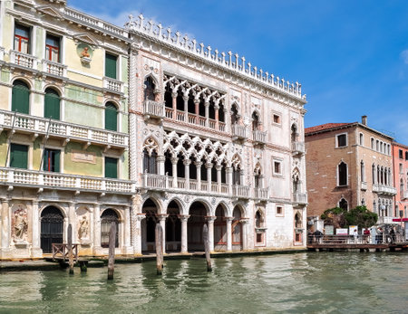 Ca d'Oro palace on Grand Canal, Venice, Italyのeditorial素材