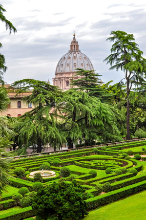 Vatican gardens in center of Rome, Italyのeditorial素材