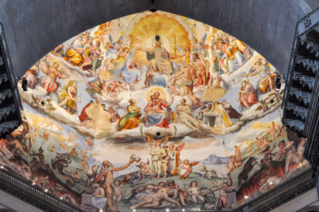 Florence, Italy - May 2018: Interior of Cathedral of Saint Mary of the Flower (Cattedrale di Santa Maria del Fiore) or Duomo di Firenzeのeditorial素材