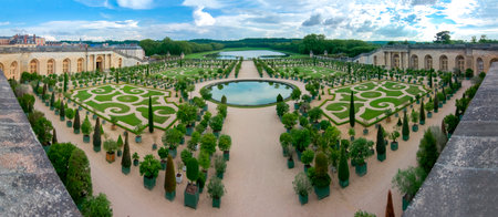 Versailles formal garden (Orangery), Paris, Franceのeditorial素材
