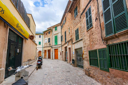 Mallorca, Spain - September 2018: Architecture and narrow streets of Sollerの写真素材