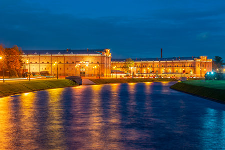 Military Historical Artillery Museum at night, Saint Petersburg, Russiaのeditorial素材