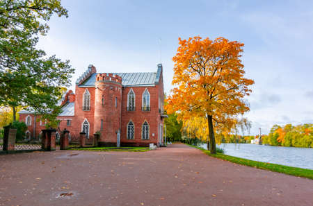 Admiralty building in Catherine park in autumn, Tsarskoe Selo (Pushkin), St Petersburg, Russiaの写真素材