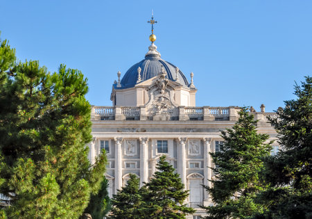 Royal Palace of Madrid and Sabatini gardens, Spainのeditorial素材