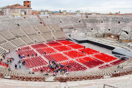 Roman amphitheatre (Arena di Verona) in Verona, Italyのeditorial素材