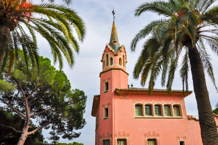Umbrella House on La Rambla street, Barcelona, Spainのeditorial素材