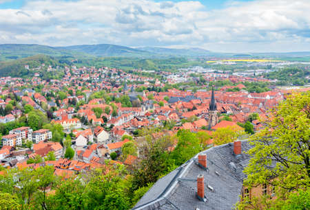 Wernigerode cityscape in spring, Germanyの写真素材