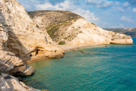 Small secluded beaches on Rhodes island, Greeceの写真素材