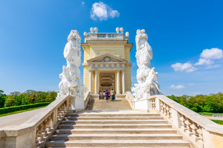 Gloriette pavilion in Schonbrunn park, Vienna, Austriaのeditorial素材