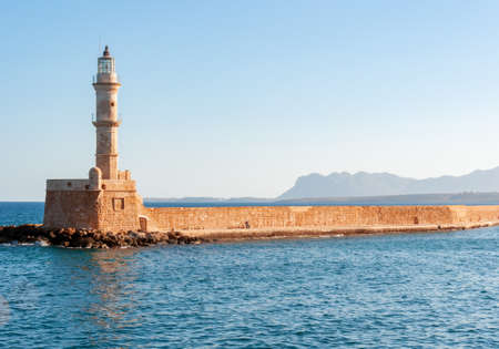 Chania beacon on Crete island, Greeceの写真素材
